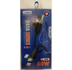 Yookie Fast Charging Data Cable CB62 4 in 1 60W Black